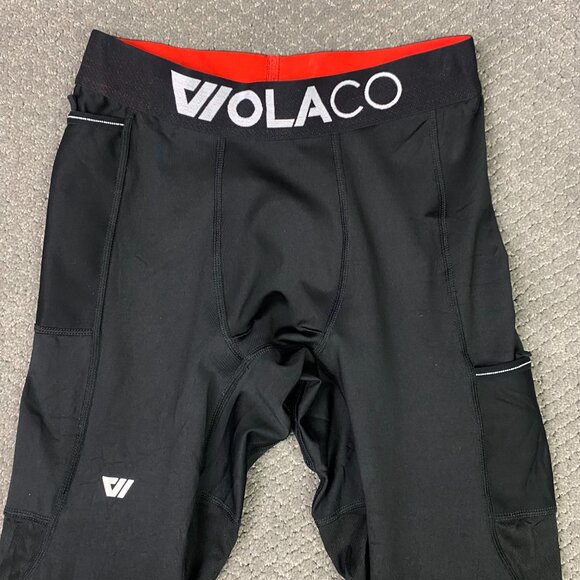 Wolaco Fulton Compression Pants Men's Medium Black Tights Leggings Running Base - Picture 2 of 12